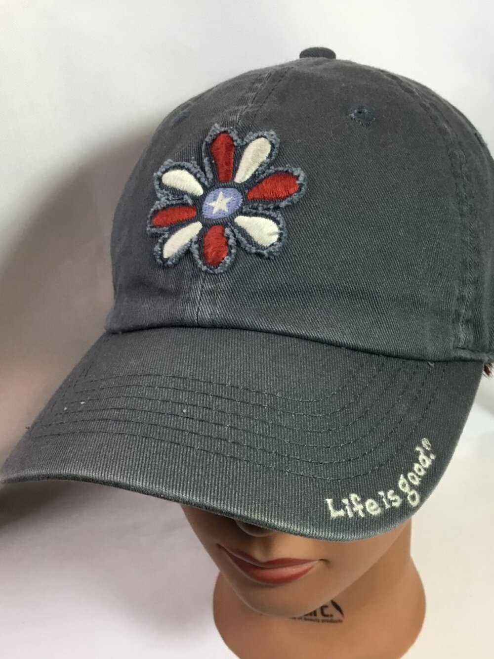 New Life Is Good 4th July Daisy Hat SpellOut Logo Hike Camp Golf Beach Vacation
